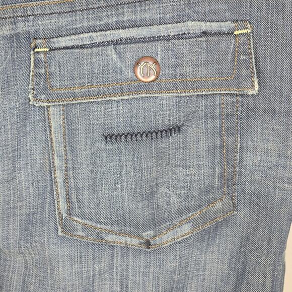 YANÜK Denim Knee-Length Skirt with Front Slit Size 10 NWOT - Picture 8 of 11